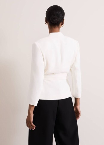 Phase Eight Sophin Ivory Corsage Coats White Canada | NIADTU-968